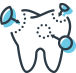 Computer-generated graphic depicting tooth fillings