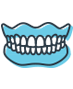 Cartoon image of a full mouth smiling